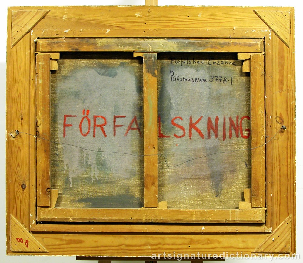 Close-up details showing Paul CÉZANNE signature forgery characteristics