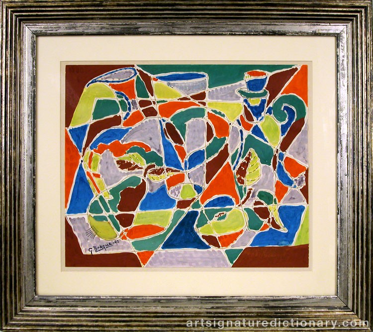 Close-up details showing Georges BRAQUE signature forgery characteristics