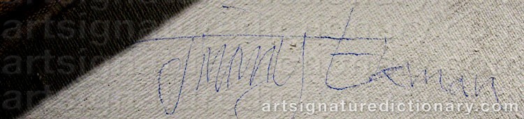 Authentic signature by Jimmy EKMAN on  artwork
