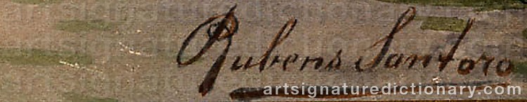 Authentic signature by Rubens SANTORO on artwork