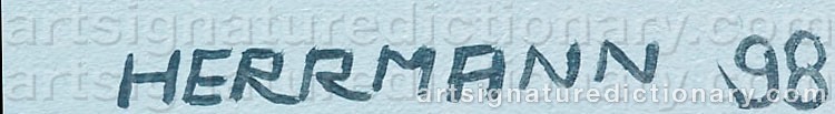 Authentic signature by Günther HERRMANN on  artwork