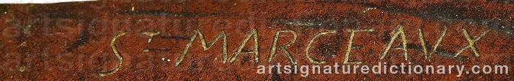 Authentic signature by René Charles De SAINT-MARCEAUX on  artwork