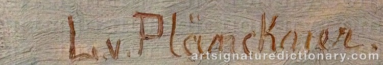 Authentic signature by Lonny Von PLÄNCKNER on  artwork