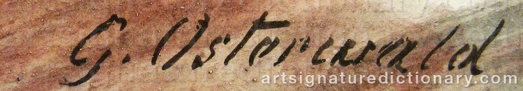 Authentic signature by Georg OSTERWALD on Painting/Watercolour artwork