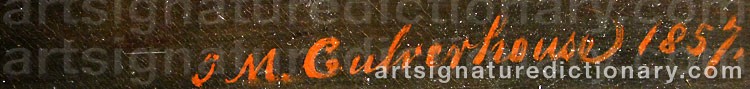 Authentic signature by Johann Mongels CULVERHOUSE on  artwork