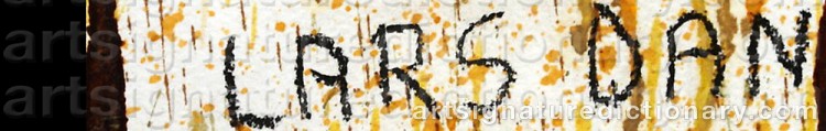 Authentic signature by Lars DAN on  artwork