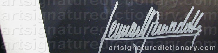Authentic signature by Lennart BERNADOTTE on artwork