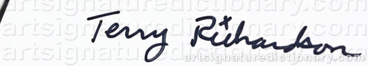 Authentic signature by Terry RICHARDSON on artwork