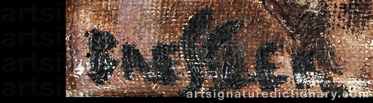 Authentic signature by Emile BRESSLER on  artwork