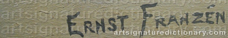 Authentic signature by Ernst FRANZÉN on  artwork