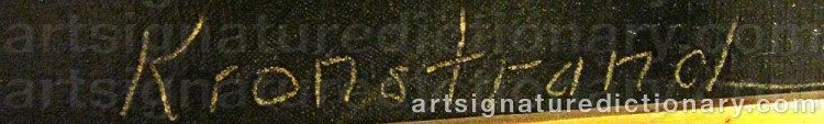 Signature by Bror KRONSTRAND