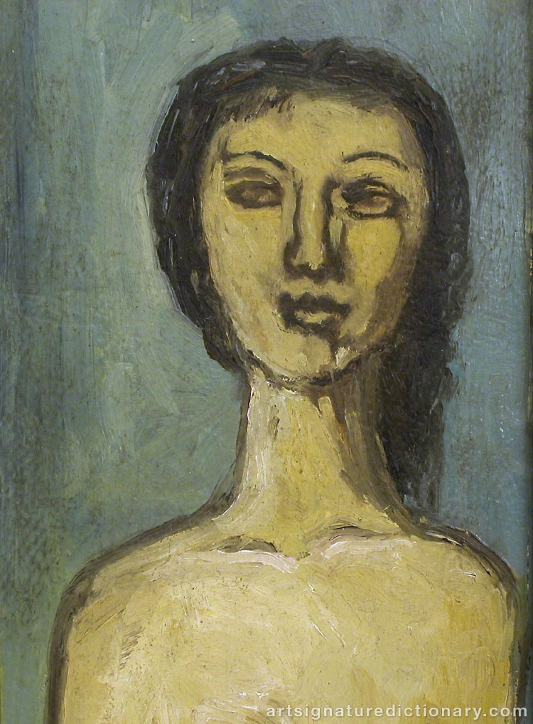 Close-up details showing Massimo CAMPIGLI signature forgery characteristics