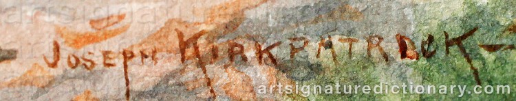 Authentic signature by Joseph KIRKPATRICK on Painting/Watercolour artwork