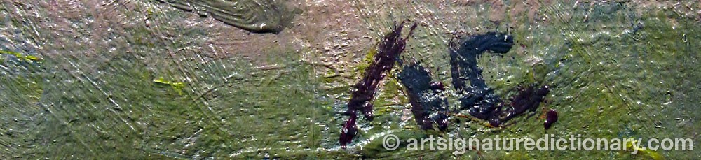 Authentic signature by Arne CARLSON on Painting/Watercolour artwork