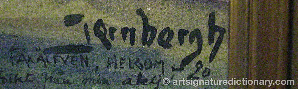 Authentic signature by Victor JERNBERGH on artwork