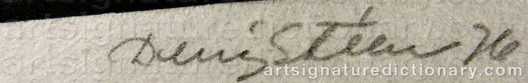 Authentic signature by Denis STEEN on  artwork