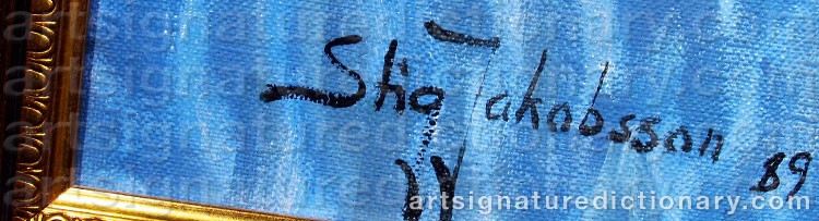 Authentic signature by Stig JAKOBSSON on  artwork