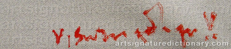 Authentic signature by Velu VISWANADHAN on  artwork