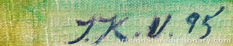 Authentic signature by Irene ‘K:son’ ULLBERG on Painting/Watercolour artwork