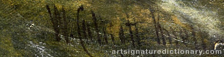 Authentic signature by William Callcott KNELL on  artwork