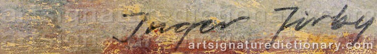 Authentic signature by Inger JIRBY on  artwork