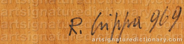 Authentic signature by Roberto Gaetano CRIPPA on artwork