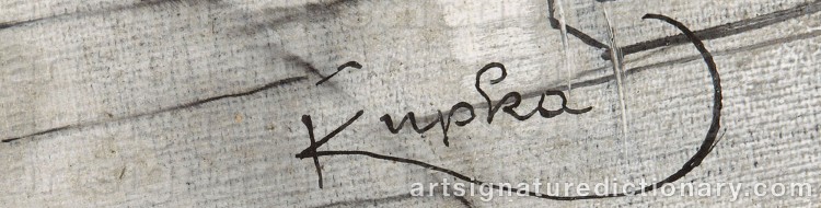 Authentic signature by Frantisek KUPKA on Painting/Watercolour artwork