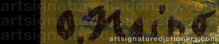 Authentic signature by Olavi HEINO on  artwork