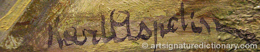Authentic signature by Karl ASPELIN on artwork