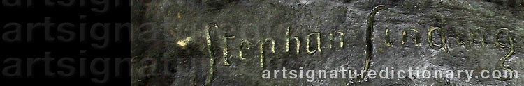 Authentic signature by Stephan SINDING on Sculpture artwork