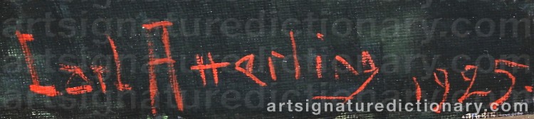 Authentic signature by Carl Ackfeld ATTERLING on Painting/Watercolour artwork