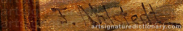 Authentic signature by Fredrik AHLSTEDT on Painting/Watercolour artwork