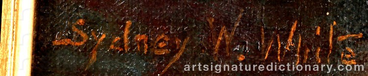 Authentic signature by Sidney W WHITE on  artwork
