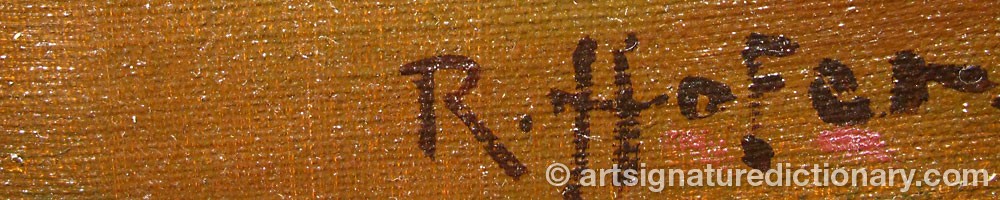 Authentic signature by R. HOFER on artwork