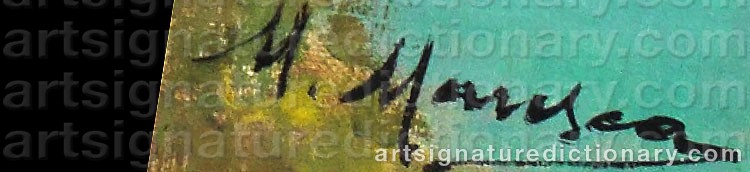 Authentic signature by Mario MARESCA on  artwork