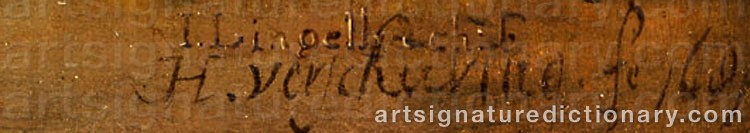 Authentic signature by Hendrick VERSCHURING on  artwork