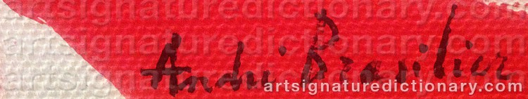 Authentic signature by André BRASILIER on Painting/Watercolour artwork