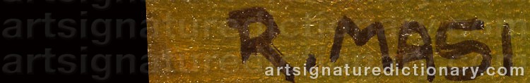 Authentic signature by Roberto MASI on  artwork