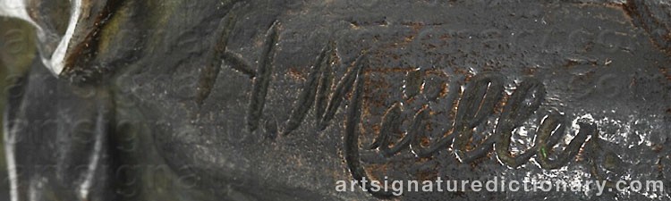 Authentic signature by Hans MÜLLER on  artwork