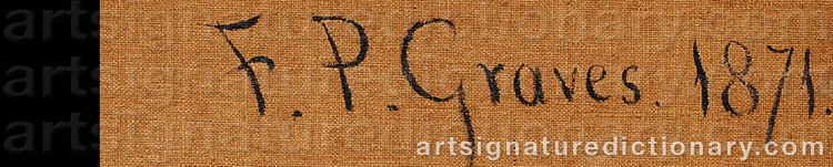 Authentic signature by Frederick Percy GRAVES on  artwork