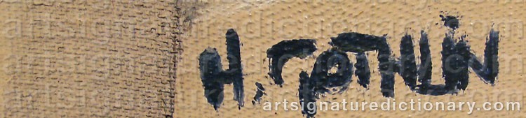 Authentic signature by Hans GOTHLIN on  artwork