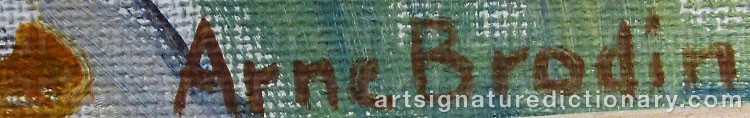Authentic signature by Arne BRODIN on artwork