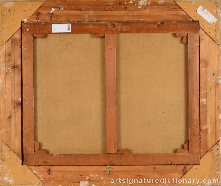 Close-up details showing Frits THAULOW signature forgery characteristics