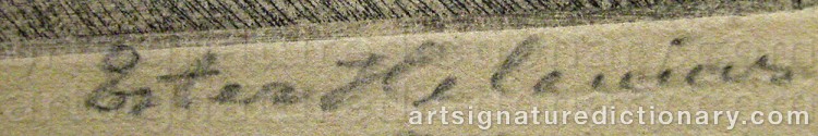 Authentic signature by Ester HELENIUS on Drawing/Graphic/Print artwork
