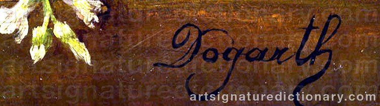 Authentic signature by Oskar Robert DOGARTH on  artwork