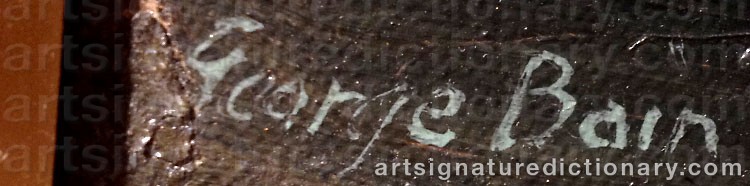 Authentic signature by George BAIN on  artwork