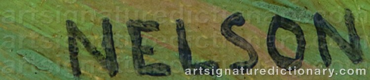 Authentic signature by Ernest Bruce NELSON on Painting/Watercolour artwork