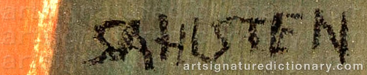 Authentic signature by Sven SAHLSTEN on Painting/Watercolour artwork