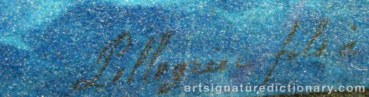 Authentic signature by Joseph Honoré Maxime PELLEGRIN on Painting/Watercolour artwork