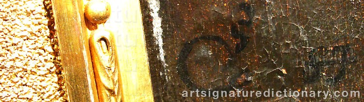 Authentic signature by Jan COSSIERS on  artwork